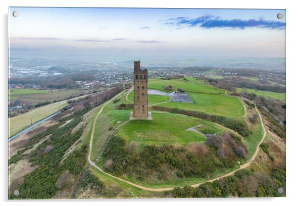 The Castle on the Hill Acrylic by Apollo Aerial Photography