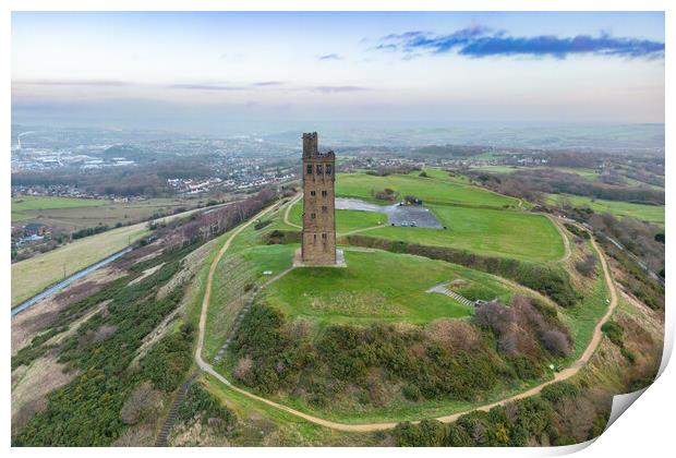 The Castle on the Hill Print by Apollo Aerial Photography