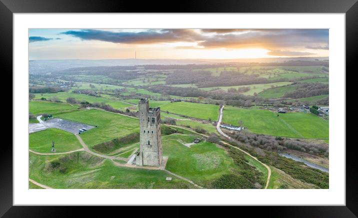 Victoria Tower Castle Hill Framed Mounted Print by Apollo Aerial Photography