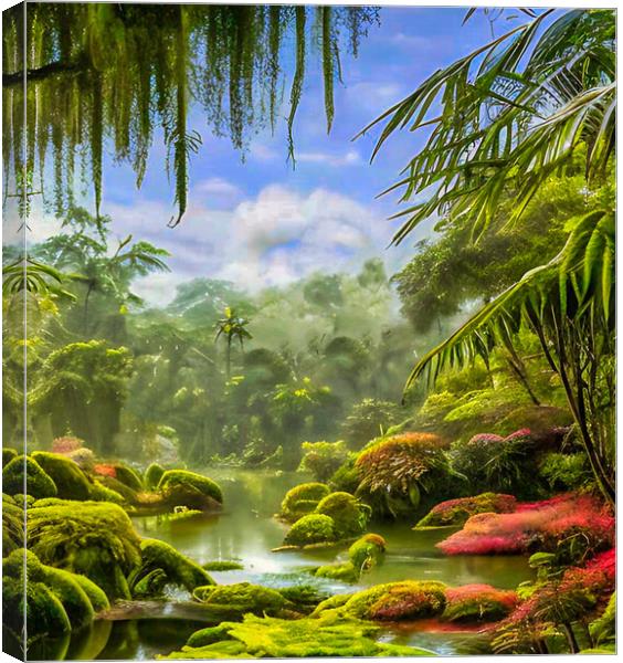 Serenity in Amazon's Jungle Canvas Print by Roger Mechan