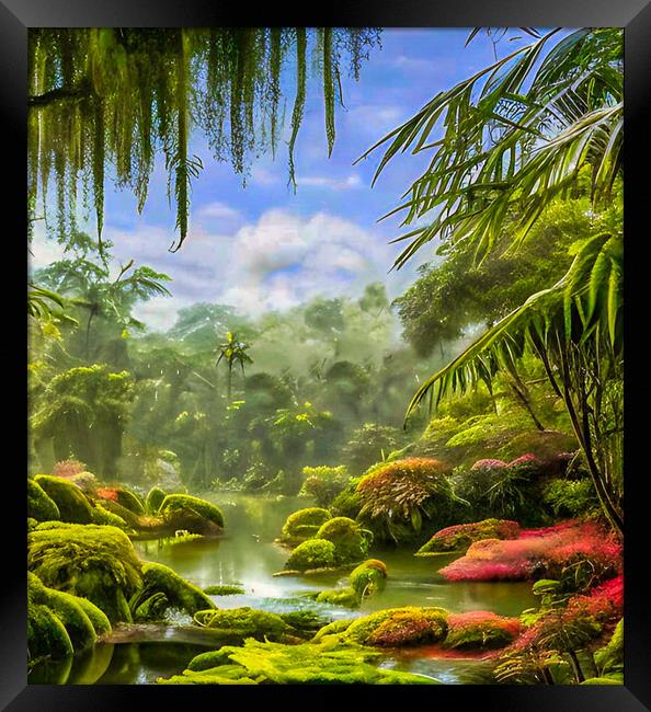 Serenity in Amazon's Jungle Framed Print by Roger Mechan