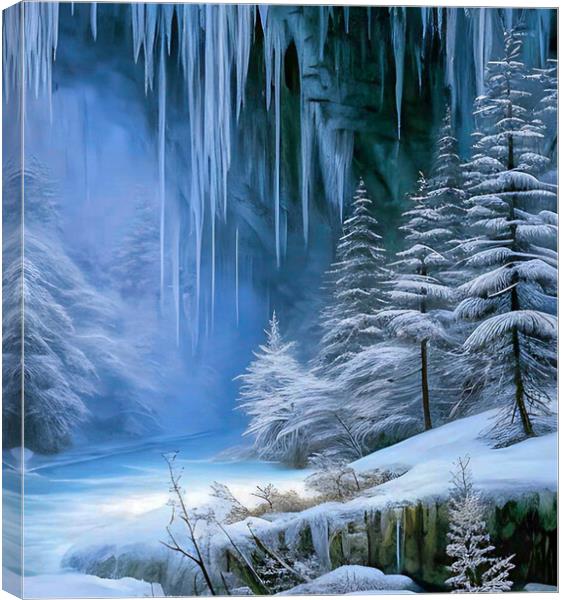 Frozen Beauty of Winter Canvas Print by Roger Mechan