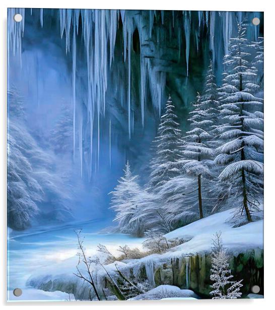 Frozen Beauty of Winter Acrylic by Roger Mechan