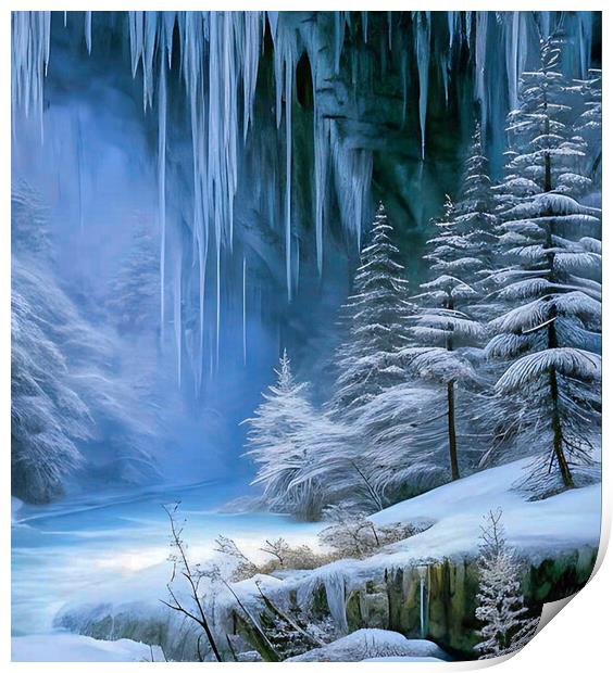 Frozen Beauty of Winter Print by Roger Mechan