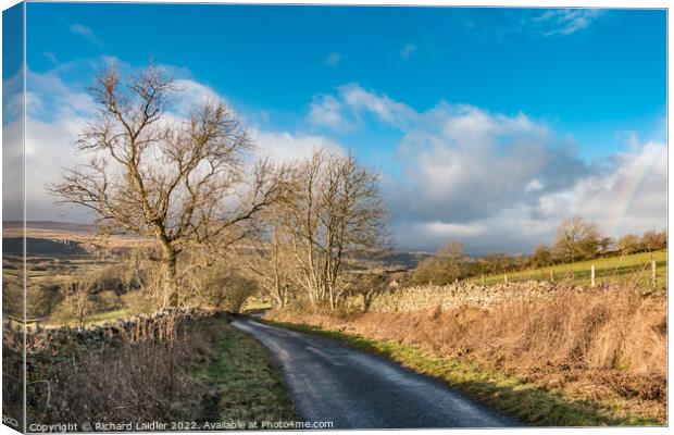 Winter Sun on Hudegate West, Middleton in Teesdale Canvas Print by Richard Laidler
