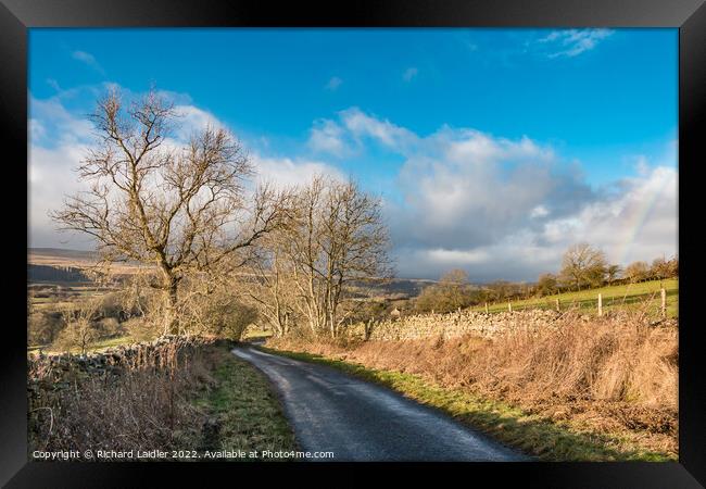 Winter Sun on Hudegate West, Middleton in Teesdale Framed Print by Richard Laidler