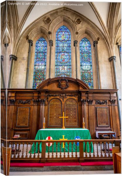 Temple Church in the City of London Canvas Print by Jeff Whyte
