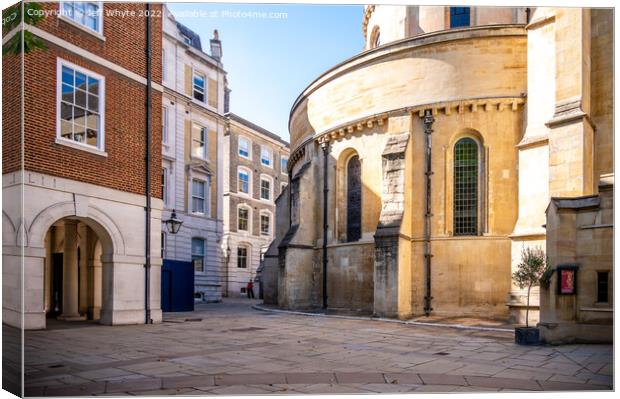 Temple Church in the City of London Canvas Print by Jeff Whyte
