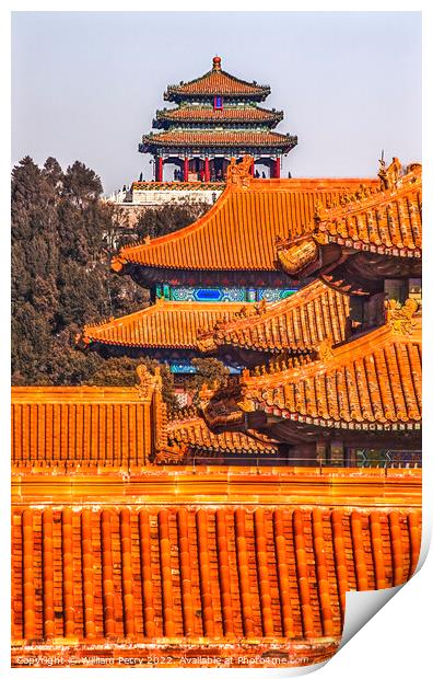 Jinshan Park from Forbidden City Beijing China Print by William Perry