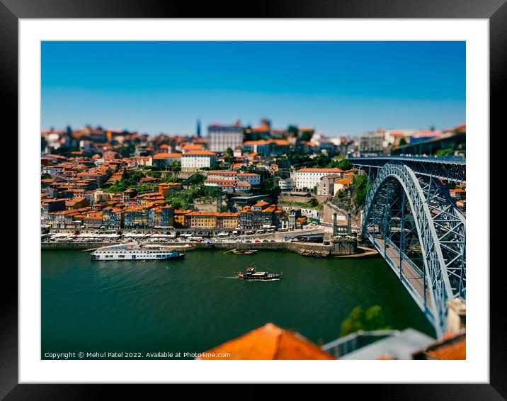 River Douro and Ponte Luis I bridge - Porto, Portugal Framed Mounted Print by Mehul Patel
