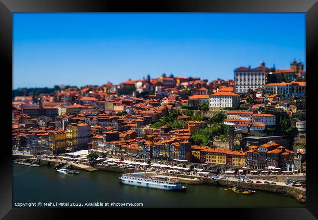View of the historic old town of Porto from the Dom Luis I bridge Framed Print by Mehul Patel
