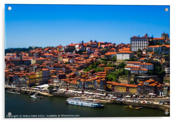 View of the historic old town of Porto from the Dom Luis I bridge Acrylic by Mehul Patel