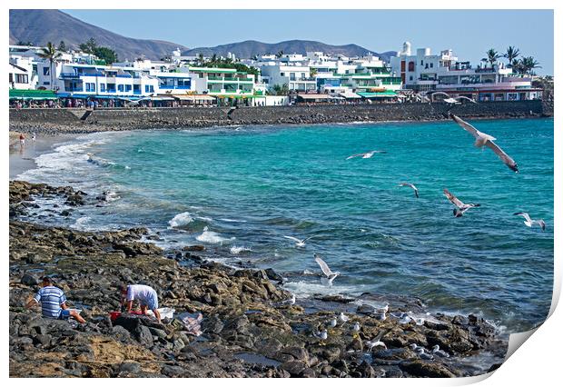 A Winter's Day at Playa Blanca Print by Joyce Storey