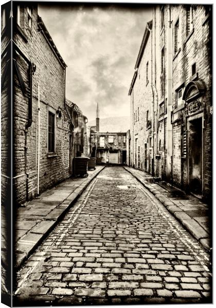 Cobbled Back Street - Sepia Canvas Print by Glen Allen