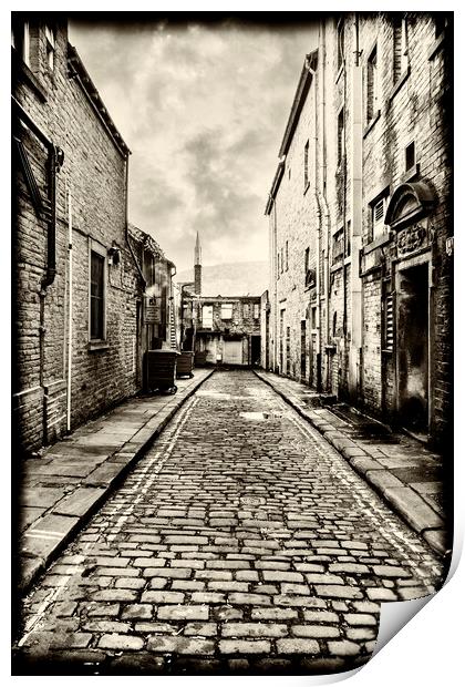 Cobbled Back Street - Sepia Print by Glen Allen