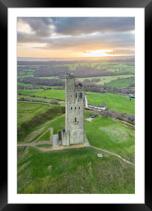 Victoria Tower Castle Hill Framed Mounted Print by Apollo Aerial Photography