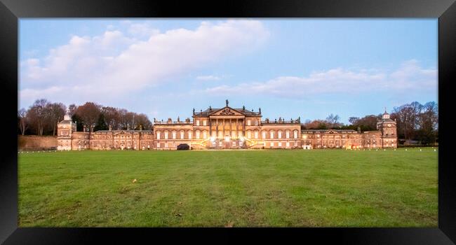 Wentworth Woodhouse Blue Hour Framed Print by Apollo Aerial Photography