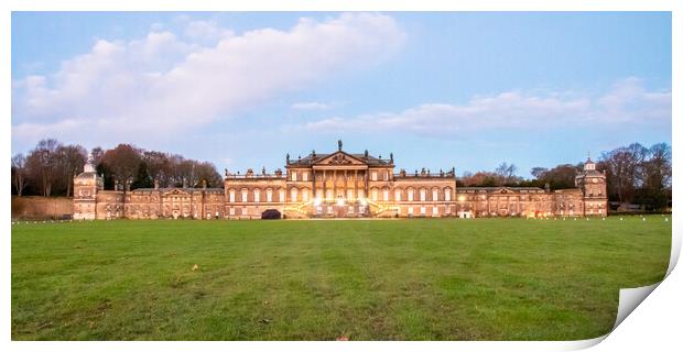 Wentworth Woodhouse Blue Hour Print by Apollo Aerial Photography