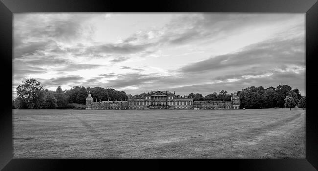 Wentworth Woodhouse Mono Framed Print by Apollo Aerial Photography