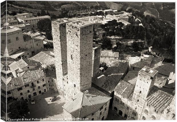 The Towers of San Gimignano Canvas Print by Neal P