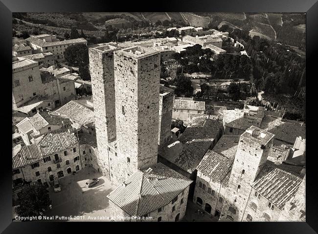 The Towers of San Gimignano Framed Print by Neal P