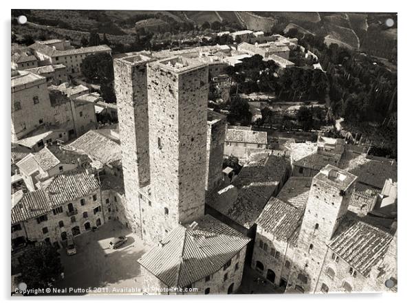 The Towers of San Gimignano Acrylic by Neal P