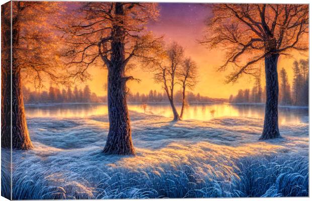 Ethereal Winter Wonderland Canvas Print by Roger Mechan