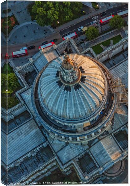 Aerial view London St Pauls Cathedral England UK Canvas Print by Spotmatik 
