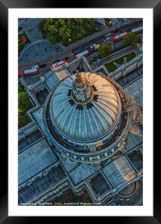 Aerial view London St Pauls Cathedral England UK Framed Mounted Print by Spotmatik 