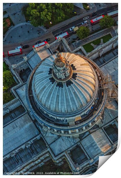 Aerial view London St Pauls Cathedral England UK Print by Spotmatik 