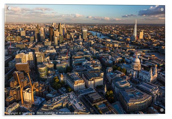 Aerial London Central business district travel tourism UK Acrylic by Spotmatik 