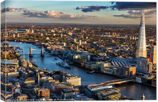 Aerial London Central business district travel tourism UK Canvas Print by Spotmatik 