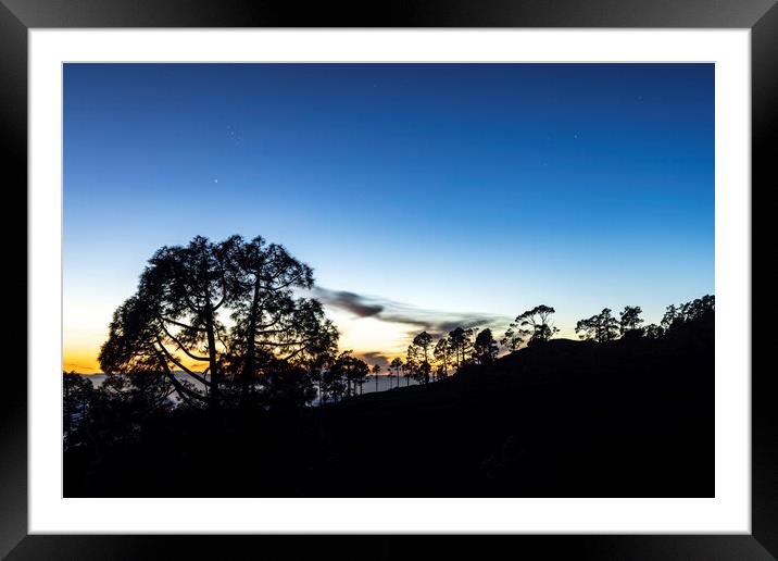 Tenerife sunset in the mountains Framed Mounted Print by Phil Crean