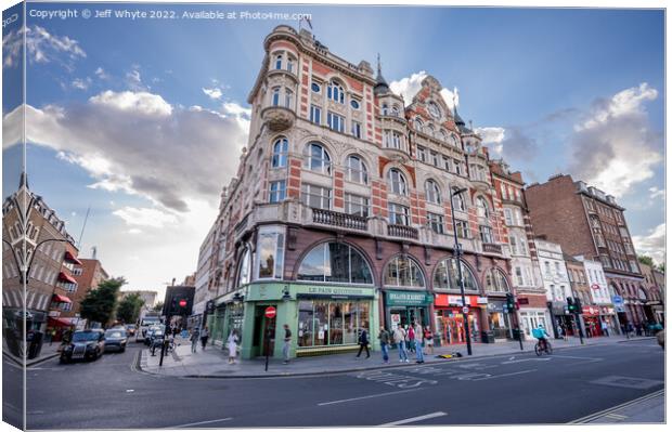  Tottenham Court Road in the evening Canvas Print by Jeff Whyte
