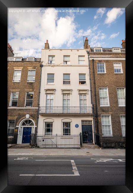 Exterior of residential buildings on Bloomsbury Street Framed Print by Jeff Whyte