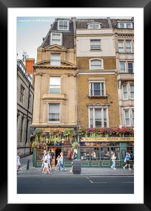 Beautiful streets of London with its pubs, restaurants and vibrant life Framed Mounted Print by Jeff Whyte
