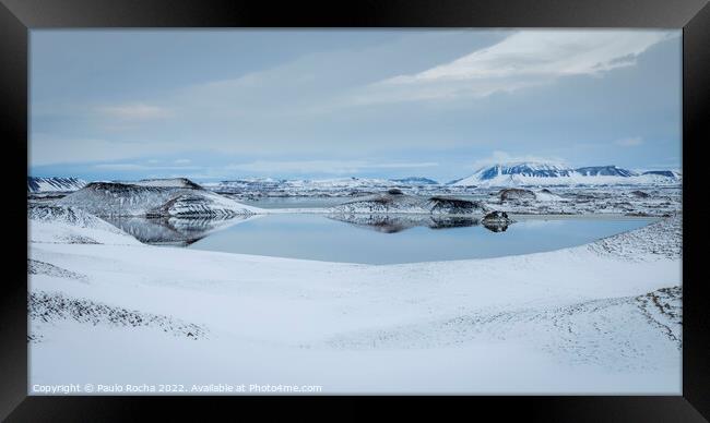 Skutustadagigar, lake Myvatn, Iceland Framed Print by Paulo Rocha