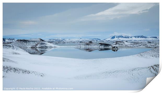Skutustadagigar, lake Myvatn, Iceland Print by Paulo Rocha