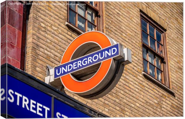 Underground Station Sign, London Canvas Print by Jeff Whyte