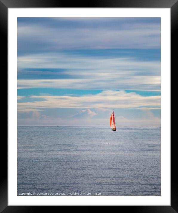 A loan Yacht Framed Mounted Print by Duncan Spence