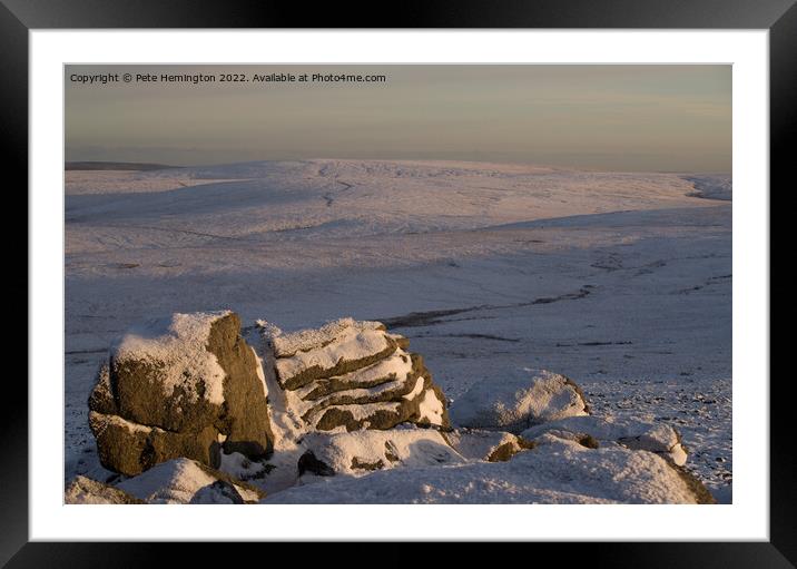 North Dartmoor in winter Framed Mounted Print by Pete Hemington