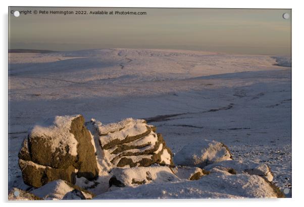 North Dartmoor in winter Acrylic by Pete Hemington