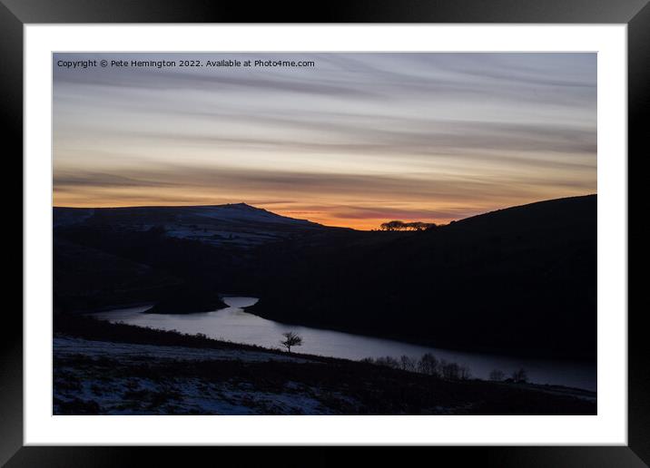 Sunset over Meldon Framed Mounted Print by Pete Hemington
