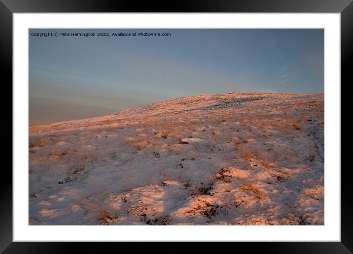 Snowy Moorland on Dartmoor Framed Mounted Print by Pete Hemington