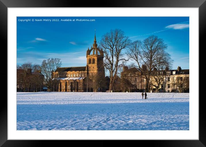 Winter and The South Inch, Perth, Scotland Framed Mounted Print by Navin Mistry