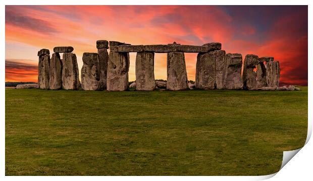 Magic of Stonehenge Sunset Print by Daniel Rose