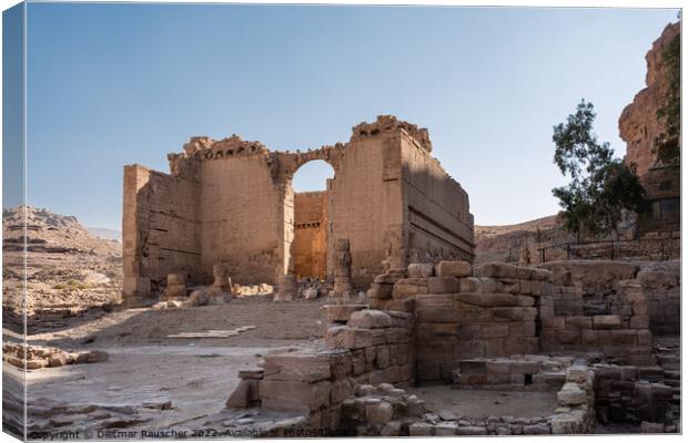 Qasr al Bint Firaun in Petra, Jordan Canvas Print by Dietmar Rauscher