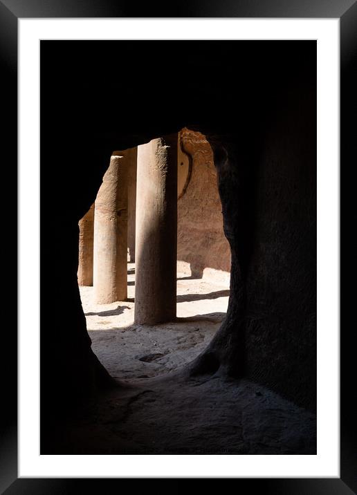 Urn Tomb Colonnade Detail in Petra, Jordan Framed Mounted Print by Dietmar Rauscher
