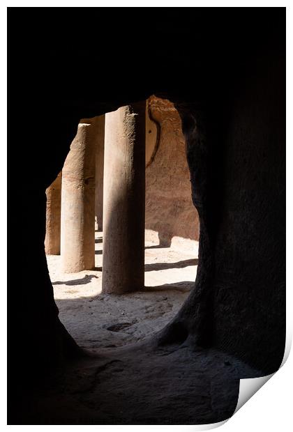 Urn Tomb Colonnade Detail in Petra, Jordan Print by Dietmar Rauscher