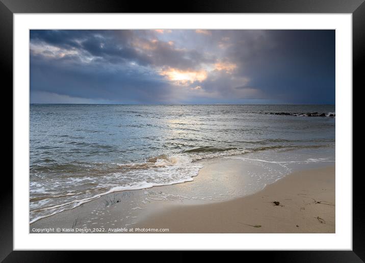 Morning Sun through Clouds over the Baltic Framed Mounted Print by Kasia Design